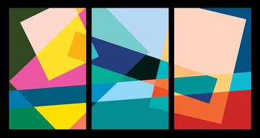 Vector colorful abstract geometric poster for summer 2024