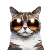 ai gegenereerd een kat vervelend zonnebril Aan een transparant achtergrond png