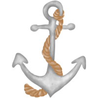 Illustration of an anchor and anchor rope png