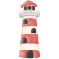 red and white lighthouse illustration png