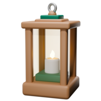 3D Rendering of Candle Lantern with Transparent Background png