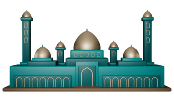 3D Mosque Illustration with transparent background png