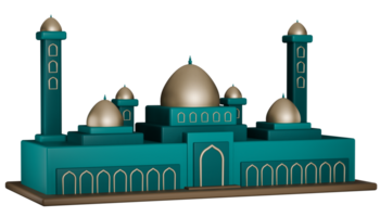 Ilustración de mezquita 3d con fondo transparente png