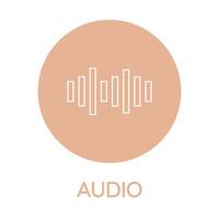 audio icono. vector ilustración en plano estilo.