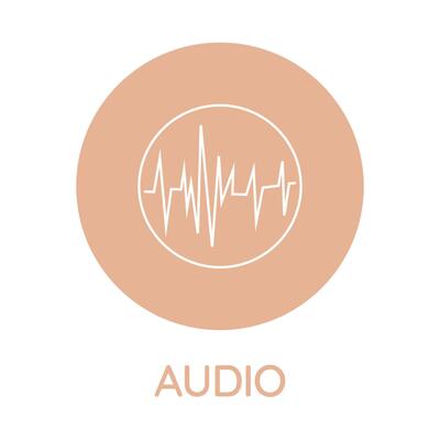 Audio icon. Vector illustration in flat style.