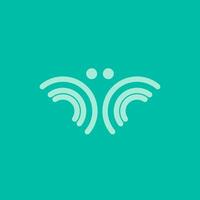 logo design with curved lines in the shape of a butterfly vector