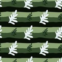 Lush green leaves and exotic plants in a seamless pattern. vector
