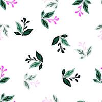 Elegant seamless pattern featuring hand-drawn leaves and florals. vector