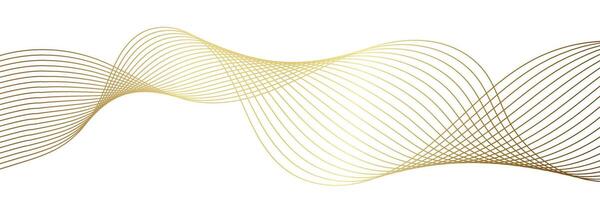 abstract wavy gold lines on transparent background vector