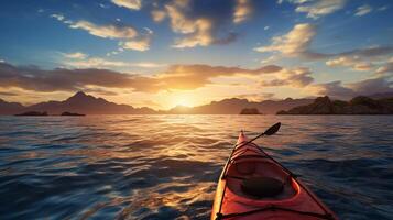AI generated Ocean Kayaking Background photo
