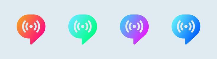 Broadcast channel solid icon in gradient colors. Chat group signs vector illustration.