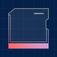 Futuristic square gradient background. Pop up window vector illustration.