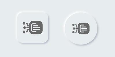 Learning solid icon in neomorphic design style. Artificial signs vector illustratrion.
