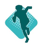 Silhouette of a sporty man in running pose. Silhouette of a male run pose. vector