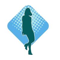 Silhouette of a secretary or female office worker wearing formal business suit. vector