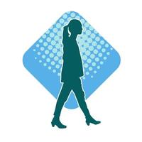 Silhouette of a secretary or female office worker wearing formal business suit. vector