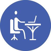 Working on Computer Vector Icon