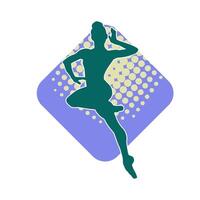 Silhouette of a female ballet dancer in action pose. Silhouette of a ballerina girl dancing pose. vector