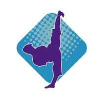 Silhouette of a male doing martial art kick pose. Silhouette of a martial art male doing kicking pose. vector