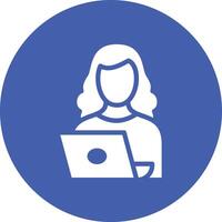 Woman Using Laptop Vector Icon