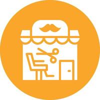 icono de vector de tienda de peluquero