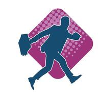 Silhouette of a business man carrying a briefcase vector