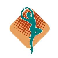 Silhouette of a female ballet dancer in action pose. Silhouette of a ballerina girl dancing pose. vector