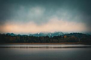 alp view on lake Chiemsee in bavaria photo