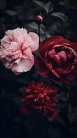 AI generated two roses are shown in front of each other photo