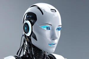 AI generated Digital Graphic AI Artificial Intelligence Robot Head Futuristic by AI Generative photo
