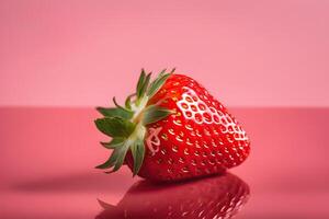 AI generated Bright color fresh ripe strawberry isolated by AI Generative photo