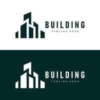 Modern City Building Logo Design, Luxurious and Simple Urban Architecture vector