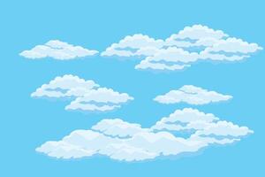 Cloud sky scene background vector simple cloud illustration template design