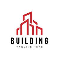 Modern City Building Logo Design, Luxurious and Simple Urban Architecture vector