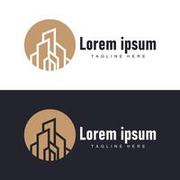 Modern City Building Logo Design, Luxurious and Simple Urban Architecture vector