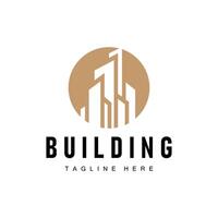 Modern City Building Logo Design, Luxurious and Simple Urban Architecture vector