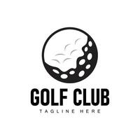 Golf club logo design and outdoor sport vector golf stick and ball template illustration