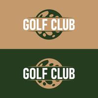 Golf club logo design and outdoor sport vector golf stick and ball template illustration