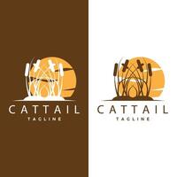 Cattail Logo Design Vector Simple Illustration Symbol Template