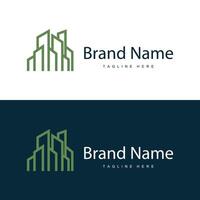 Modern City Building Logo Design, Luxurious and Simple Urban Architecture vector