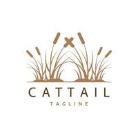 Cattail Logo Design Vector Simple Illustration Symbol Template