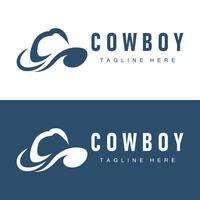 Cowboy hat logo vector hat illustration line texas rodeo cowboy template design