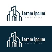 Modern City Building Logo Design, Luxurious and Simple Urban Architecture vector