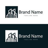 Modern City Building Logo Design, Luxurious and Simple Urban Architecture vector