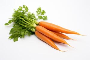 AI generated bunch of carrots on a white or isolated background photo