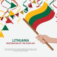 Day of Restoration of the State of Lithuania. vector