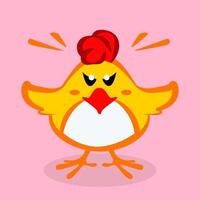 The cartoon Angry Chicken. Vector image.