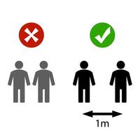 mantener social distancia infografía. vector coronavirus preventivo guía, social distanciamiento en contra virus, advertencia bandera gráfico ilustración. regla a prevención enfermedad infección