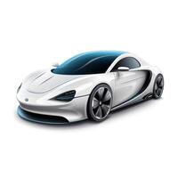 AI generated Modern city car on a white background with a shadow on the ground. photo