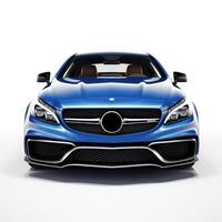 AI generated Modern city car on a white background with a shadow on the ground. photo